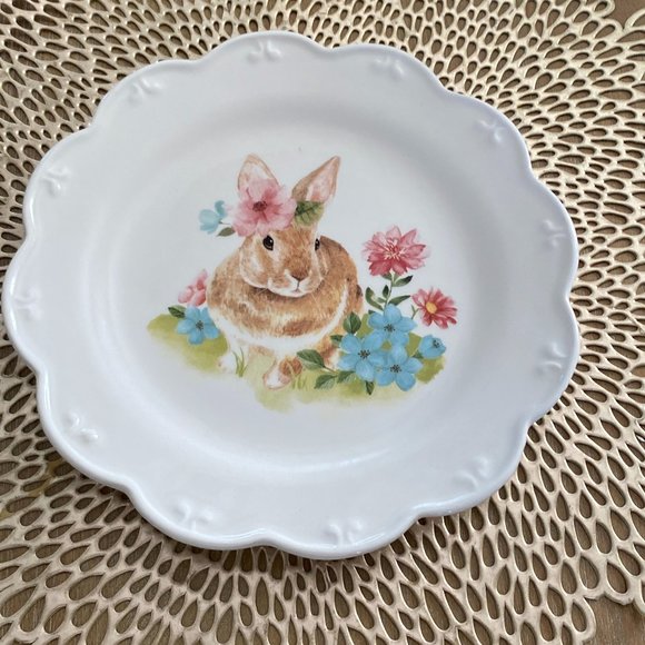 Dining Easter Bunny Rabbit Scalloped Salad Plates 4 Poshmark